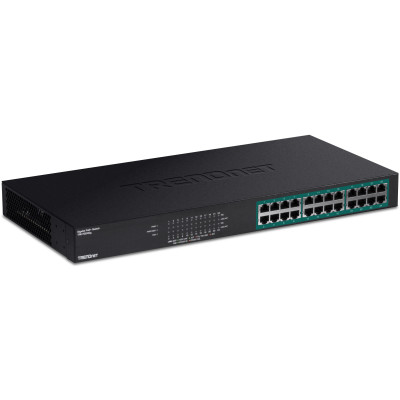 TRENDnet TPE-TG240g 24-Port Unmanaged Gigabit Ethernet PoE+ Switch, GREENnet technology, 370W PoE budget